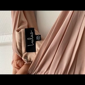 Lulus heavenly hues beige gown, size xs